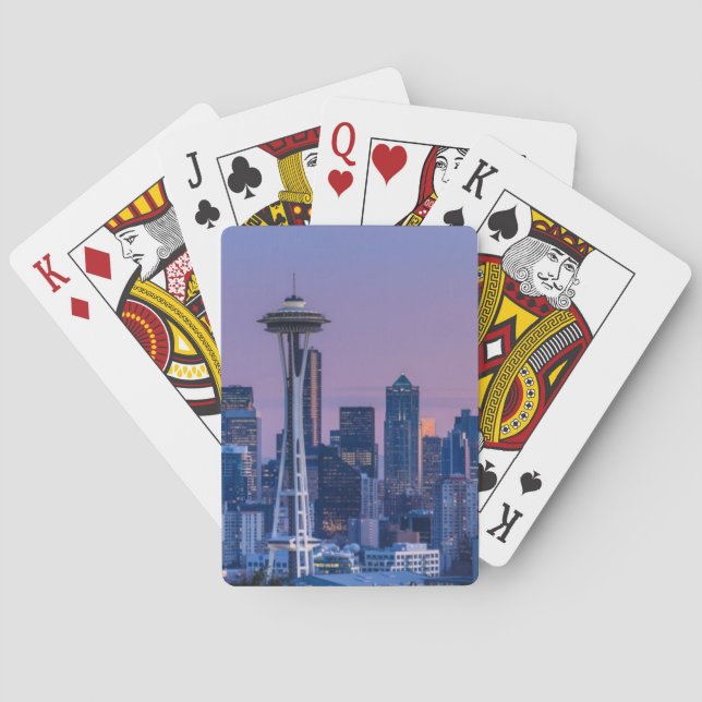 Der Mount Rainier im Hintergrund Spielkarten (Rückseite)