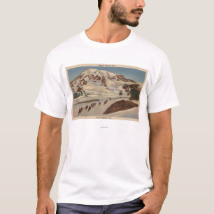 Der Mount Rainier, WA - Männer zu Pferd auf T-Shirt