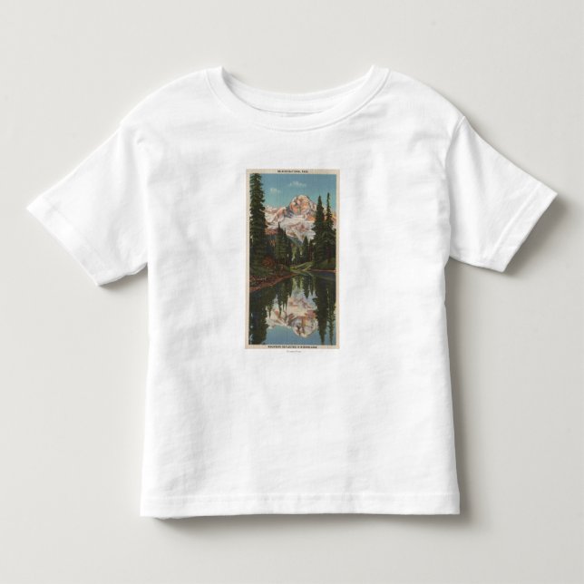 Der Mount Rainier, WA - Mirror See mit Mt. Kleinkind T-shirt (Vorderseite)