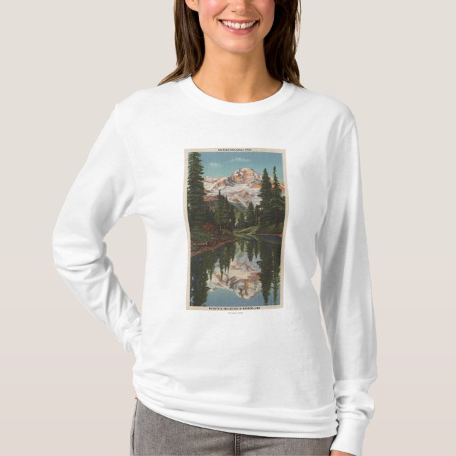 Der Mount Rainier, WA - Mirror See mit T-Shirt (Vorderseite)