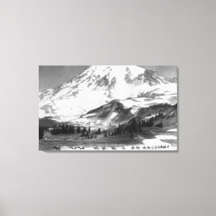 Der Mount Rainier, WA ÜberfahrtMazama Ridge auf Leinwanddruck