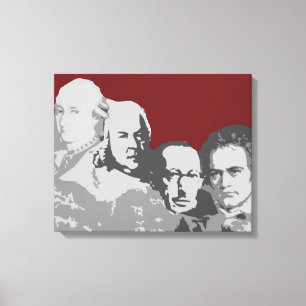Der Mount Rushmore Komponist-des roten Leinwanddruck