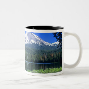 Der Mt. Lassen erhebt sich über den Manzanita-See Zweifarbige Tasse