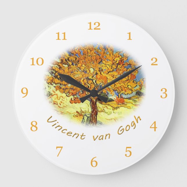 Der Mulberry-Baum, Vincent van Gogh Große Wanduhr (Vorderseite)