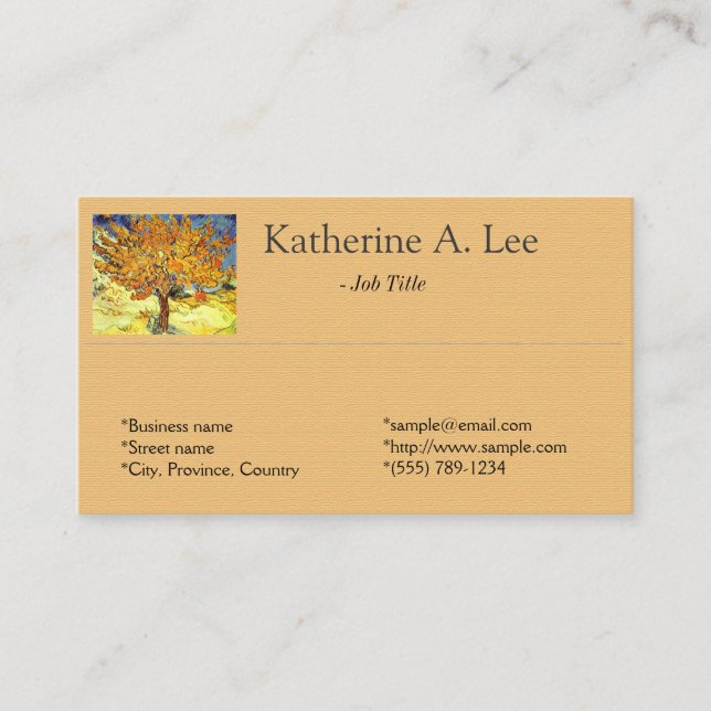 Der Mulberry-Baum, Vincent van Gogh Visitenkarte (Vorderseite)