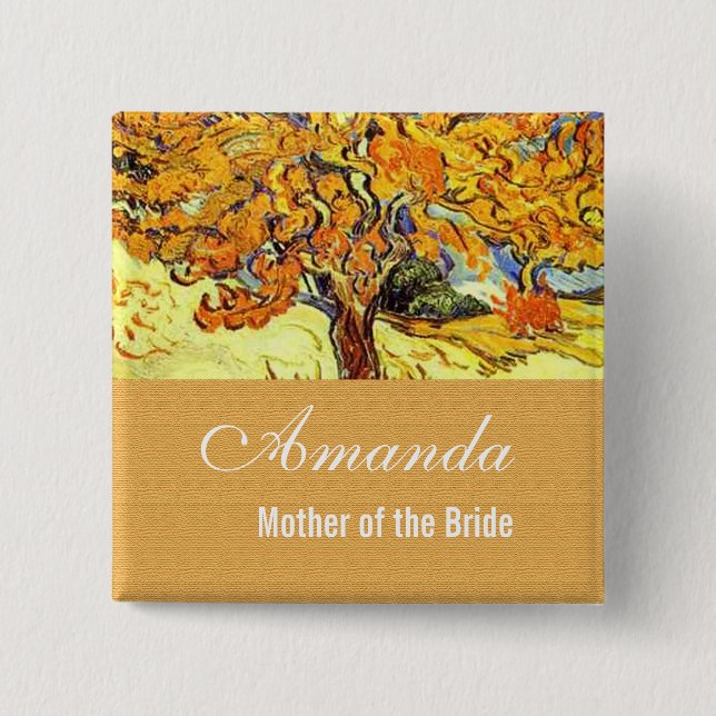 Der Mulberry Tree, Vincent van Gogh. Hochzeit Button (Vorderseite)