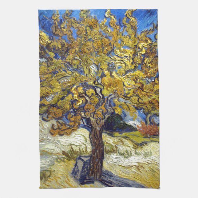 Der Mulberry Tree, Vincent van Gogh. Vintag Geschirrtuch (Vertikal)