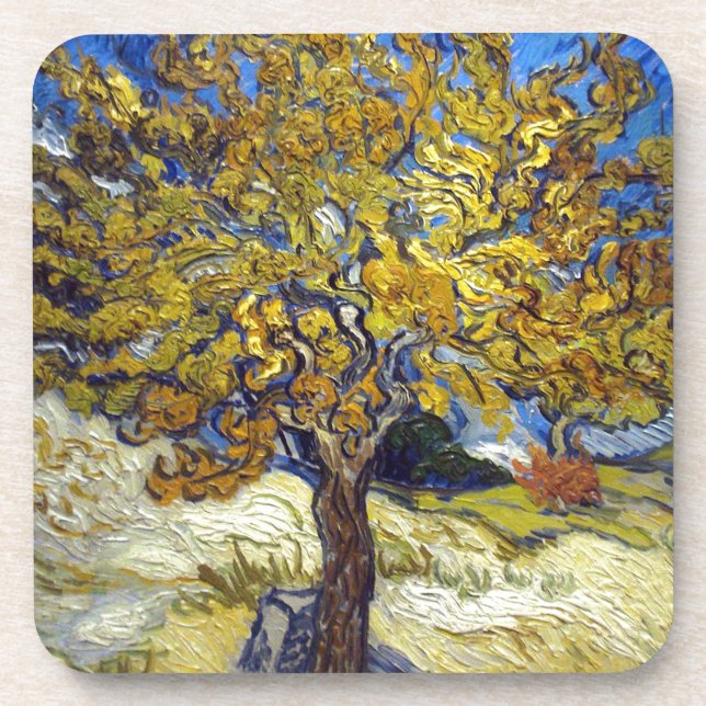 Der Mulberry Tree, Vincent van Gogh. Vintag Untersetzer (Vorderseite)