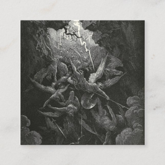 Der Mund der Hölle von Gustave Dore Quadratische Visitenkarte (Vorderseite)