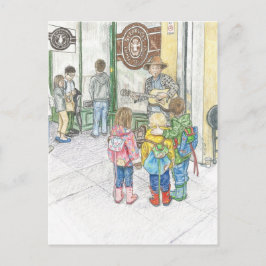 Der Musiker am Pike's Market Postkarte