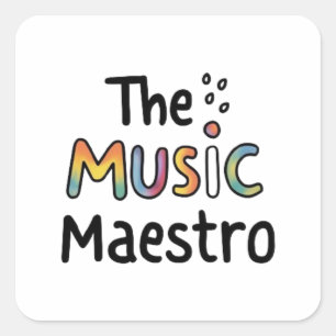 Der Musikmeister Quadratischer Aufkleber