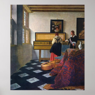 Der Musikunterricht Johannes Vermeers (circa1663) Poster
