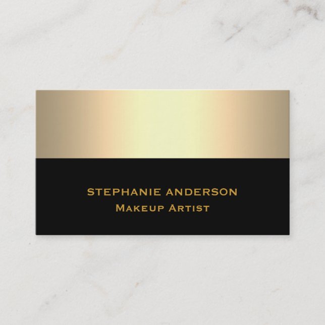 Der mutige und elegante schwarz gestreifte Makeup- Visitenkarte (Vorderseite)