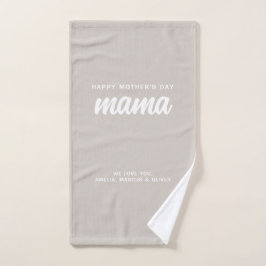 Der Muttertag der modernen Beige Mama Kid Handtuch