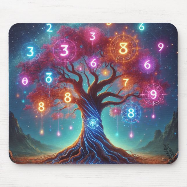 Der mystische Baum des Lebens Mousepad (Vorne)