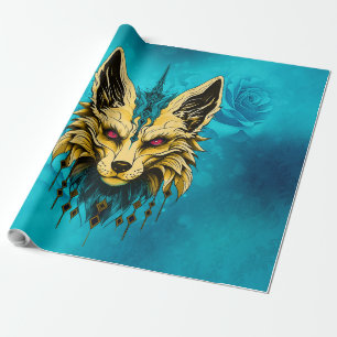 Der mystische Fuchskopf, nobel und geheimnisvoll. Geschenkpapier