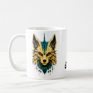 Der mystische Fuchskopf, nobel und geheimnisvoll. Kaffeetasse