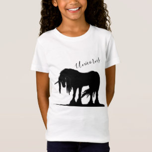 Der mystische Schwarze Einhorn-T - Shirt (Einhörne