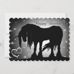 Der mystische Schwarze Geburtstag (Hazy Moon) Karte