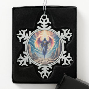 Der mystische Wächter der Hoffnung Schneeflocken Zinn-Ornament