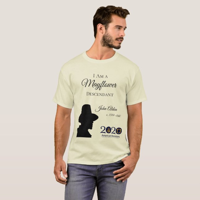Der Nachkomme-Männer Johns Alden Mayflower der T - T-Shirt (Vorne ganz)
