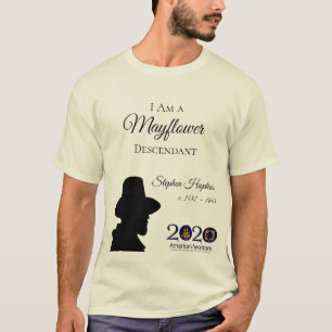 Der Nachkomme-Männer Stephen Hopkins Mayflower de T-Shirt