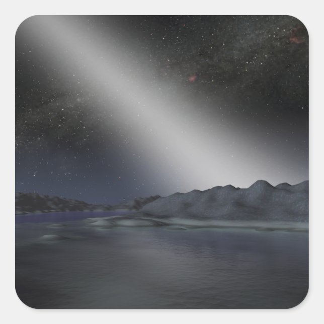 Der Nachthimmel von einem hypothetischen Alien Pla Quadratischer Aufkleber (Vorderseite)