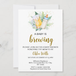 Der Nachttisch ist das Brewing Baby Shower Einladu Einladung