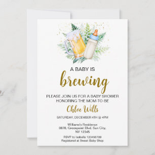 Der Nachttisch ist das Brewing Baby Shower Einladu Einladung