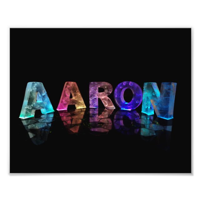 Der Name Aaron in Lights Fotodruck (Vorne)