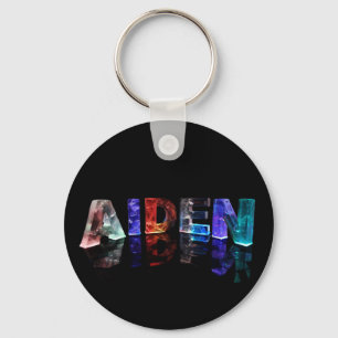 Der Name Aiden in farbigen Lichtern Schlüsselanhänger
