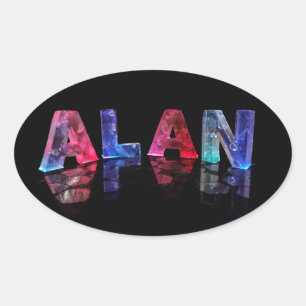 Der Name Alan in Lights Ovaler Aufkleber