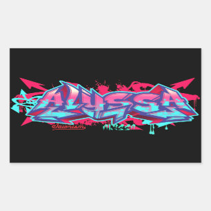 Der Name Alyssa in Graffiti-Rectangle-Stickern Rechteckiger Aufkleber