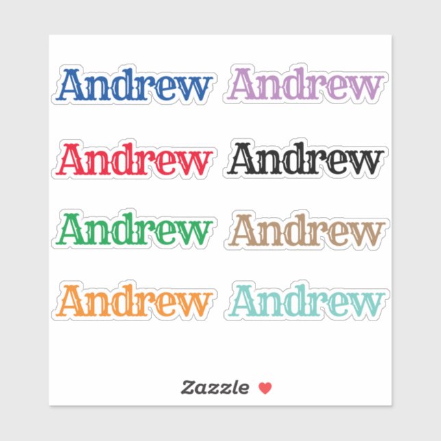 Der Name Andrew Aufkleber (Blatt)