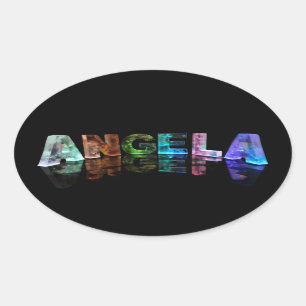 Der Name Angela im Licht Ovaler Aufkleber