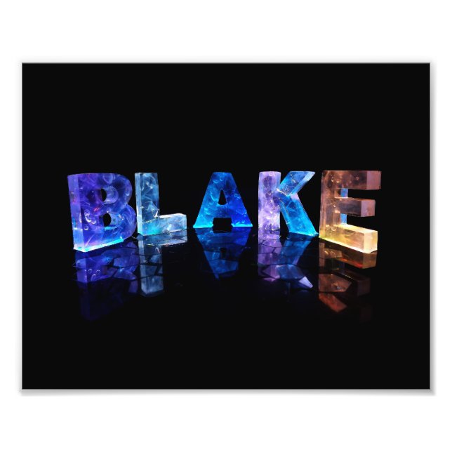 Der Name "Blake in 3D Lights" Fotodruck (Vorne)
