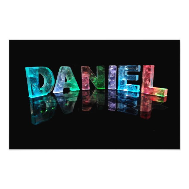 Der Name Daniel in 3D-Leuchten (Foto) Fotodruck (Vorne)
