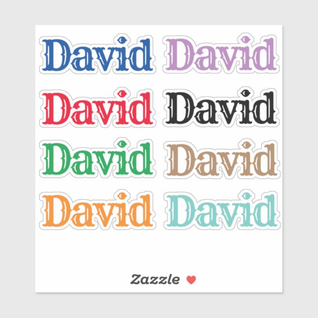 Der Name David Aufkleber (Blatt)