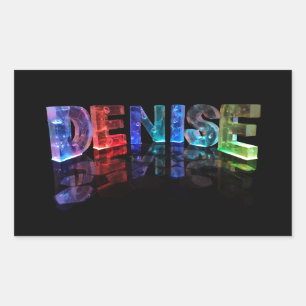 Der Name Denise in 3D-Leuchten (Foto) Rechteckiger Aufkleber