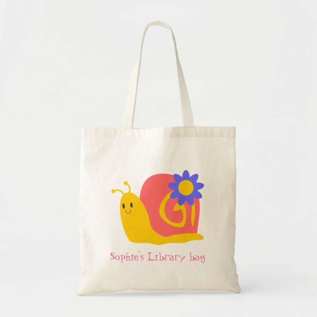 Der Name der niedlichen Schnecke - Büchertasche Tragetasche (Vorne)