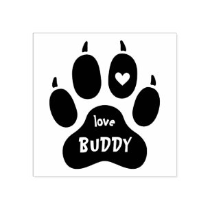 Der Name des Hundes Funny Pet Print Heart & Signat Gummistempel