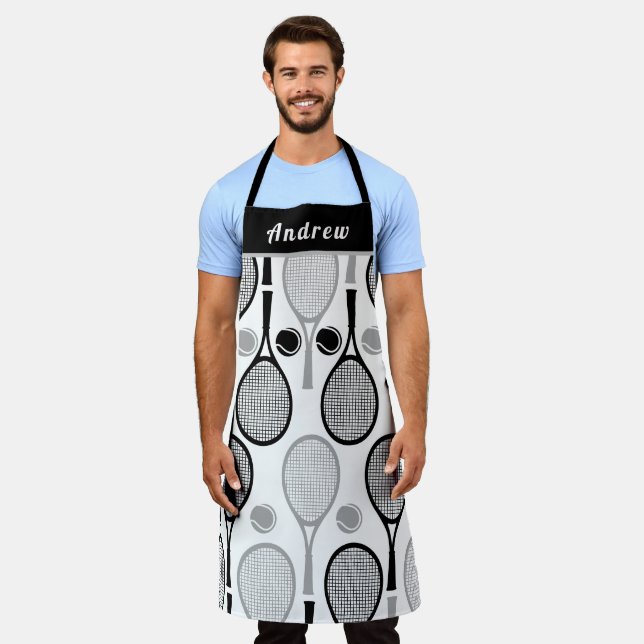 Der Name des modernen Black & Grey Tennis Vaters C Schürze (Getragen)