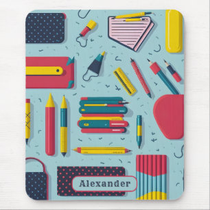 Der Name des modernen Musters "Zurück zu Schulmate Mousepad