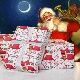 Der Name des Weihnachtsmanns Kind personalisieren  Geschenkpapier
