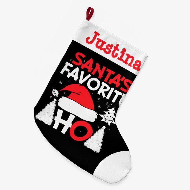 Der Name des Weihnachtsmeisters Großer Weihnachtsstrumpf (Vorderansicht (hängend))