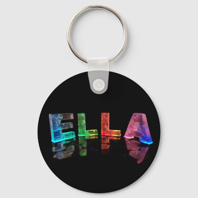 Der Name Ella in 3D Lights (Foto) Schlüsselanhänger (Vorderseite)