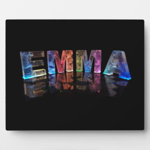 Der Name Emma in 3D-Leuchten (Fotografie) Fotoplatte