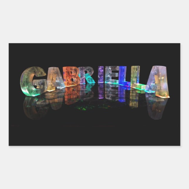 Der Name Gabriella in 3D-Leuchten (Foto) Rechteckiger Aufkleber (Vorderseite)