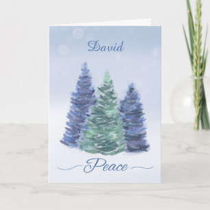 Der Name Holiday Peace Evergreen Tree ist individu Karte