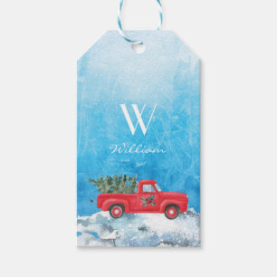 Der Name Ihres Kindes Red Truck vom Weihnachtsmann Geschenkanhänger
